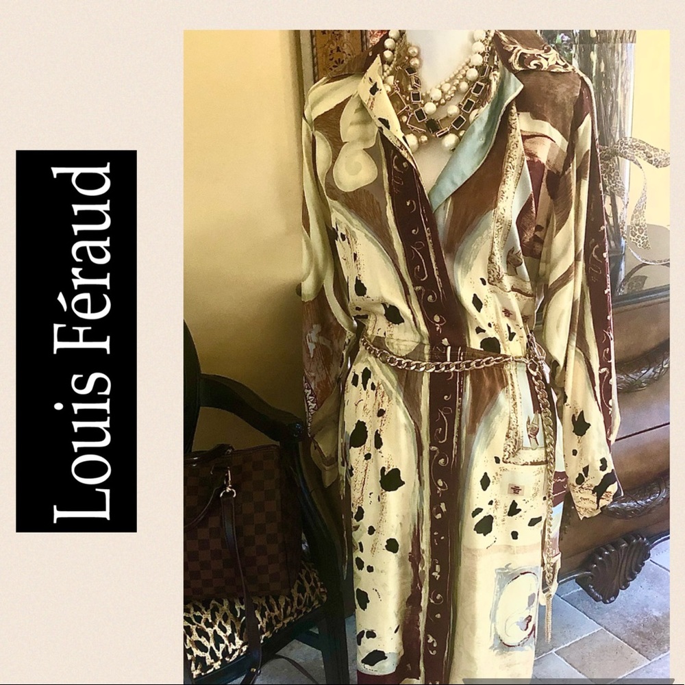 Louis Feraud “Work of Art” Dress Couture 1980’s Vintage by French Designer